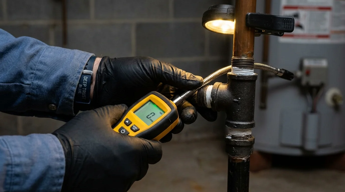 Gas leak detection with electronic sniffer by Johns Plumbing LLC in Watsonville