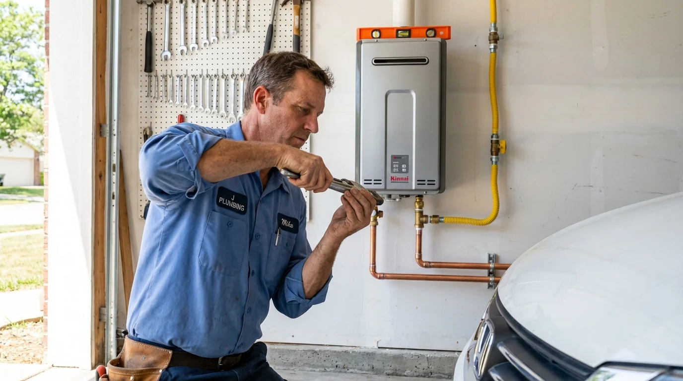Tankless water heater installation by a Johns Plumbing LLC plumber in Watsonville